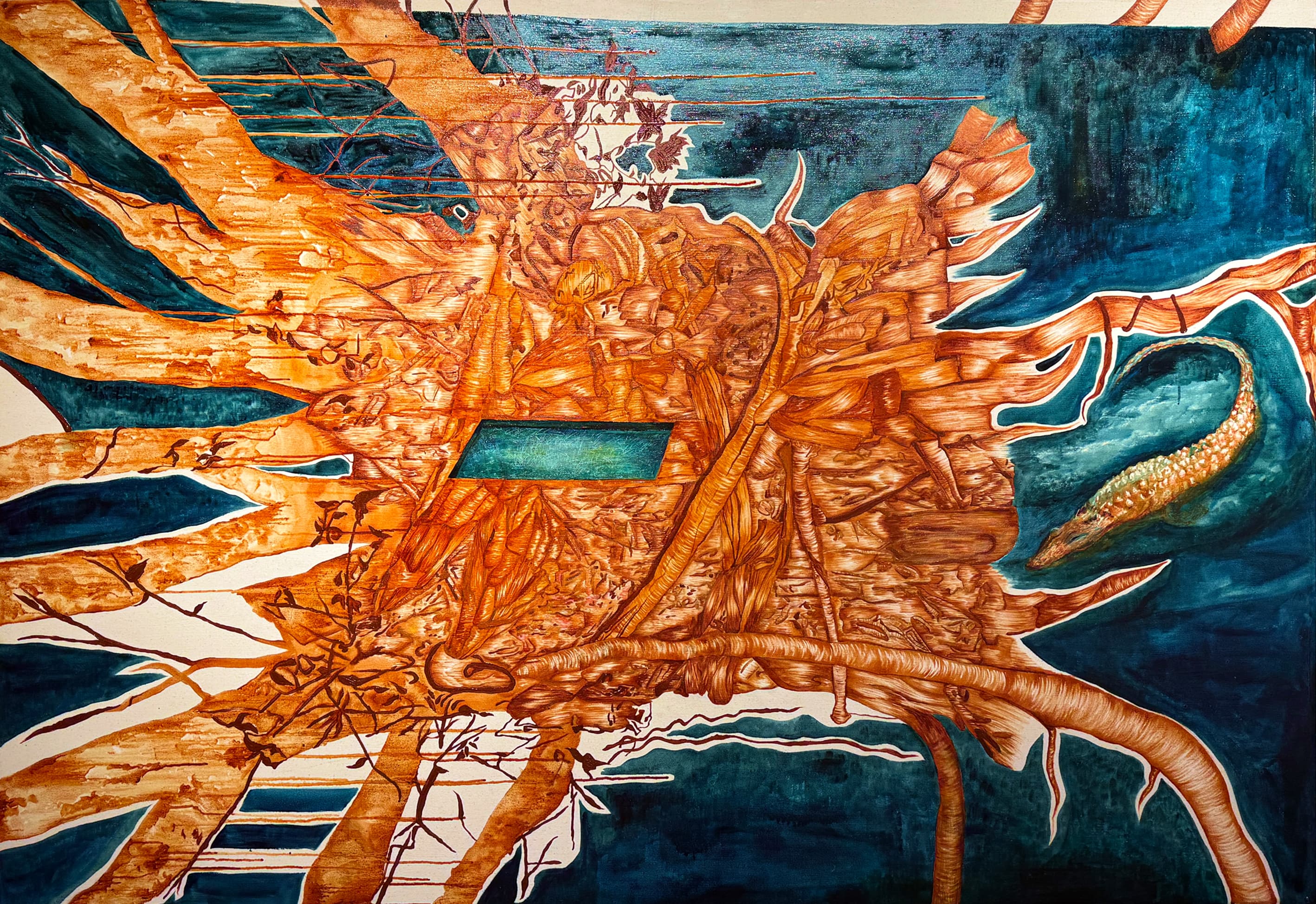 Untitled 4, oil on canvas, 64 by 44 inches
